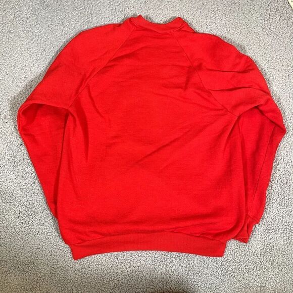 Vintage Bah Hum Bug Holiday Christmas Sweater Adult Pullover Red Ken Done Small - Picture 7 of 8